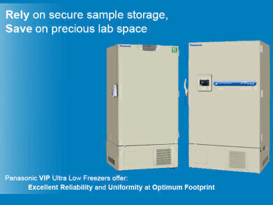 Rely on secure sample storage and save on precious lab space with Panasonic VIP ULT Freezers
