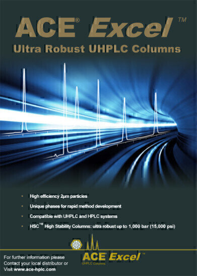 NEW product brochure available for ACE ExcelUltra Robust UHPLC Columns – with high efficiency 2µm particles and unique phases for rapid method development