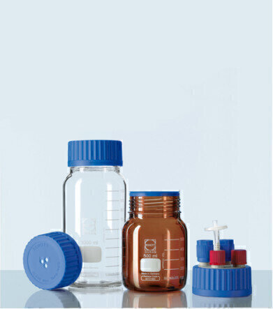 Fill and empty with ease by using DURAN GLS 80 wide neck glass bottles
