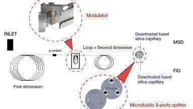 GCxGC with parallel MS and FID detection for improved analysis of fragrances