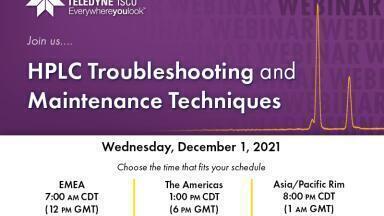 Join us on December 1 for HPLC Troubleshooting and Maintenance Techniques webinar