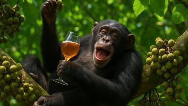 Chimpanzees in African forests consume daily doses of alcohol from fruit
