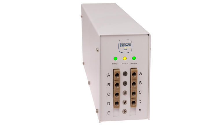 Degasser handles volatile and aggressive solvents